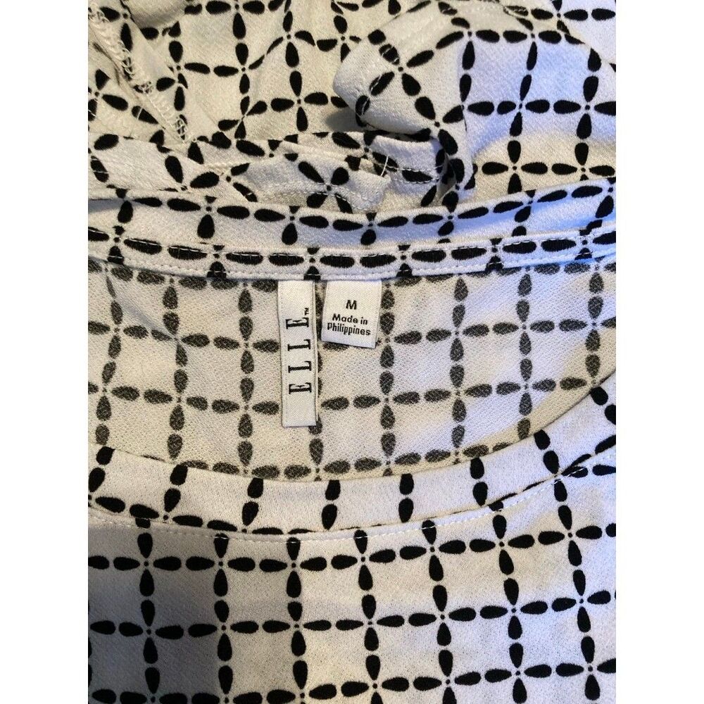 Elle black and white stretch blouse - Picture 2 of 5
